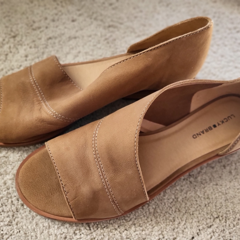 Lucky Brand Leather Sandals - Camel - 7.5